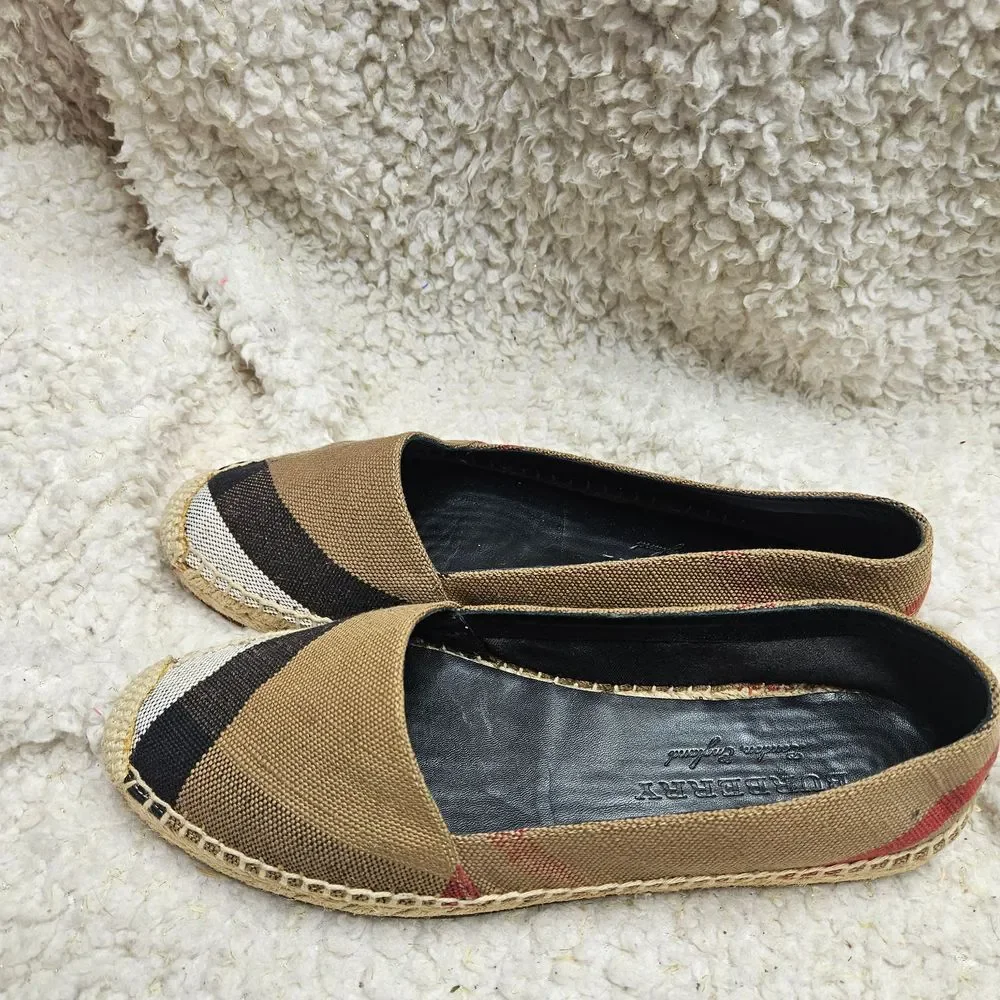 Burberry Hodgeson Check‎ Espadrille Flats size 38.5 - Picture 5 of 10